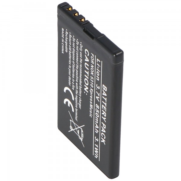 AccuCell batterie convient pour Nokia 6600 fold, 6700 Silde, 7230, X3, BL-4CT