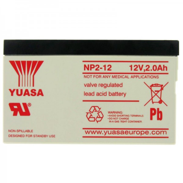 YUASA NP2-12 Batterie PB 12 Volt 2000mAh, modèle plus disponible, nous fournissons une alternative identique