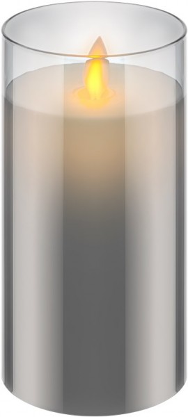 Bougie en cire véritable Goobay LED dans un verre, 7,5 x 15 cm - solution d'éclairage belle et sûre pour de nombreux domaines tels que la maison et la loggia, les bureaux ou les écoles