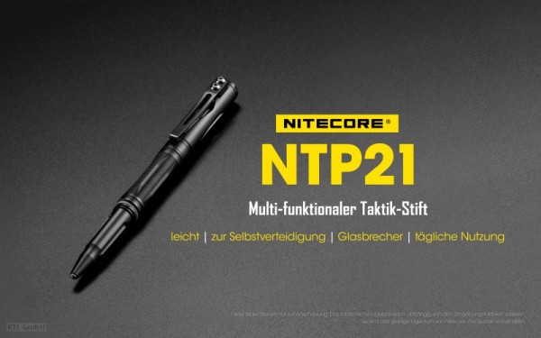 Nitecore Tactical Pen NTP21 14,19 cm de long 25,6 grammes, instrument d'écriture et brise-vitre en un