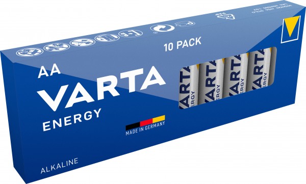 Pile alcaline Varta Energy, mignon, AA, LR06, 1.5V, paquet de 10