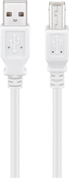 Câble Goobay USB 2.0 Hi-Speed, blanc - Connecteur USB 2.0 (type A) > Connecteur USB 2.0 (type B)