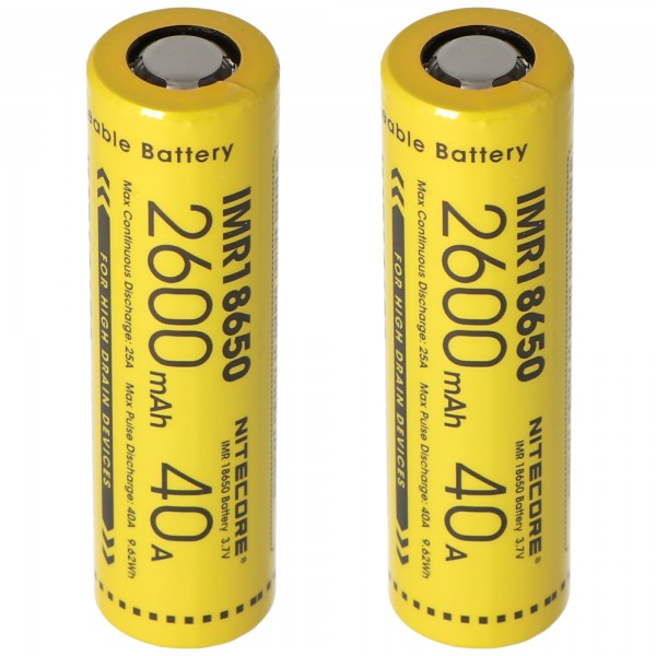 Batterie Li-Ion Nitecore 18650IMR - 2600mAh / 40A