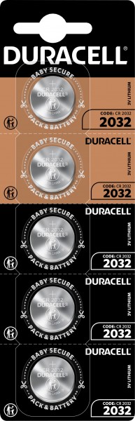 Pile Duracell au lithium, pile bouton, CR2032, électronique 3 V, blister de vente au détail (paquet de 5)