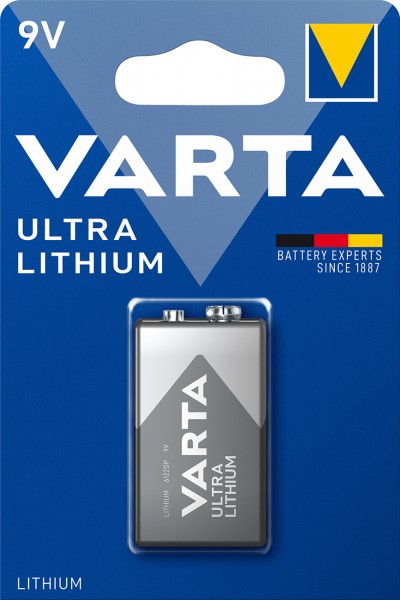 Bloc Batterie Varta (6122) Lithium de 9 Volts - Lithium Professionnel