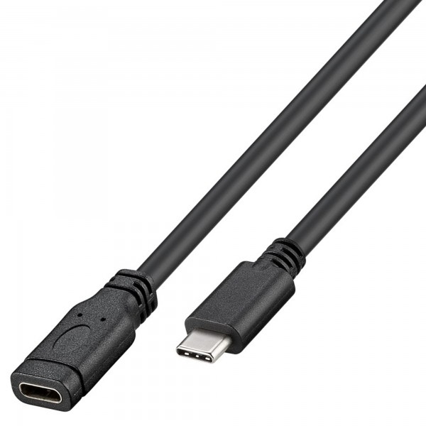 Extension USB-C USB 3.1 Génération 1 de USB-C à USB-C Longueur 1 mètre, couleur noir