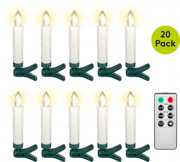 Lot de 3 bougies LED Flamme Vacillante blanc chaud + MicroLED avec