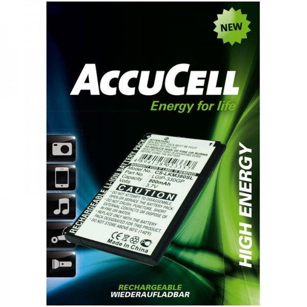 Batterie AccuCell pour LG KF300, LG KM380, LG KS360LG, KF300, KM380, KS360, KT520, LGIP-330G