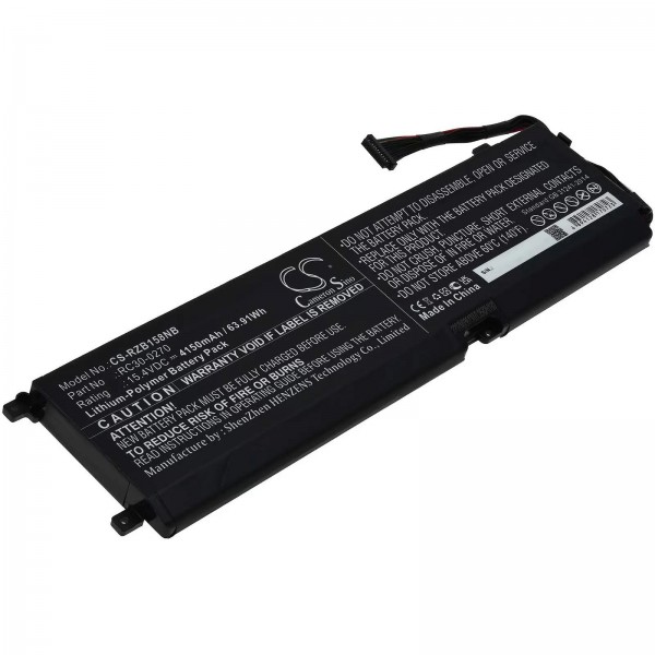 Batterie pour ordinateur portable de jeu Razer Blade 15 2018 / RZ09-03009 / type RC30-0270 - 15,4 V - 4150 mAh