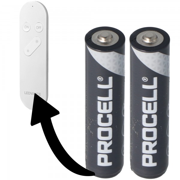Batterie adaptée pour Ledvance Smart + WiFi Remote 2x Duracell Procell Alkaline LR03 Micro AAA