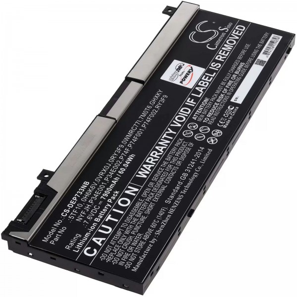 Batterie pour ordinateur portable Dell Precision 7330, Precision 7530, type 5TF10 - 7,6V - 7900 mAh