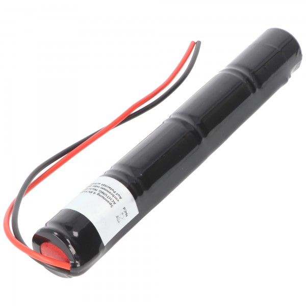 Batterie lumière de secours NiCd 4.8V 1800mAh L1x4 Sub-C avec câble de 200mm sur un côté adapté pour batterie 4.8V