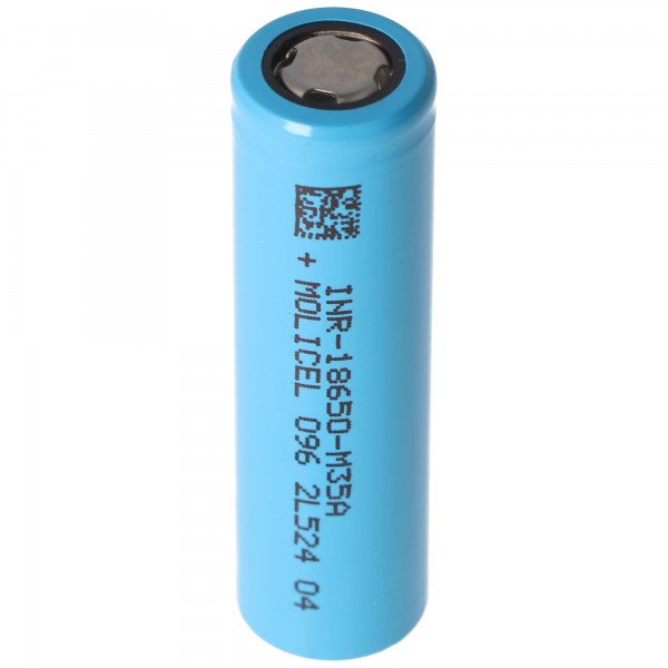 Batterie Li-ion Molicel INR18650-M35A 3500mAh 10A, 3.6V - 3.7V non protégée, dessus plat, dimensions 65x18.45mm