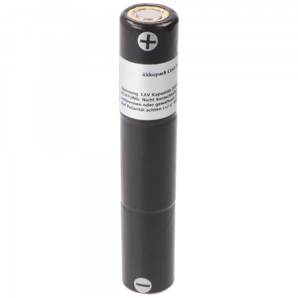 Batterie d'éclairage de secours NiMH 3.6V 2000mAh L1x3 sans cosses à souder, Sub-C, également pour lampes de poche et outils