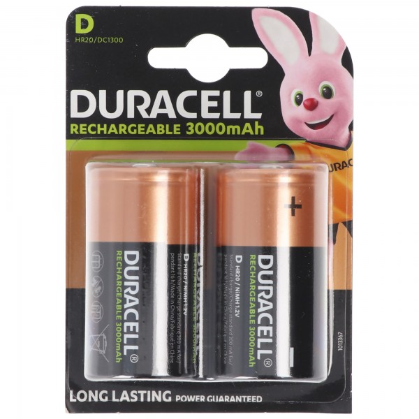 Batterie Duracell Recharge Ultra HR20 Mono LR20 NiMH 3000mAh blister de 2