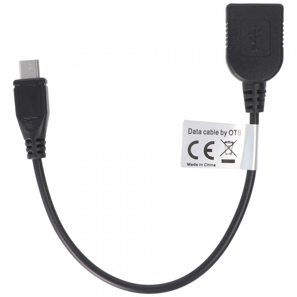 Câble adaptateur AccuCell Micro-USB OTG (USB On-The-Go) pour smartphones, tablettes et caméscopes