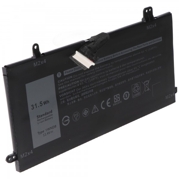 Batterie adaptée pour Dell Latitude 5285, Li-ion, 11.4V, 2760mAh, 31.5Wh