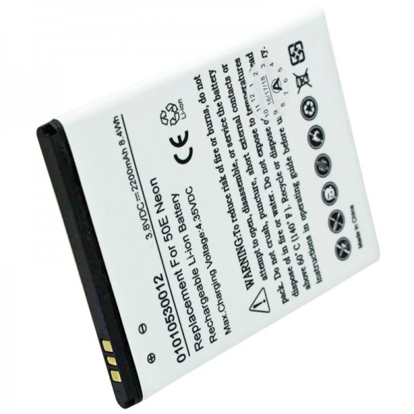 Batterie compatible pour la batterie Archos 50E Neon AC50ENE uniquement pour les dimensions d'environ 72,1 x 55,1 x 4,2 mm