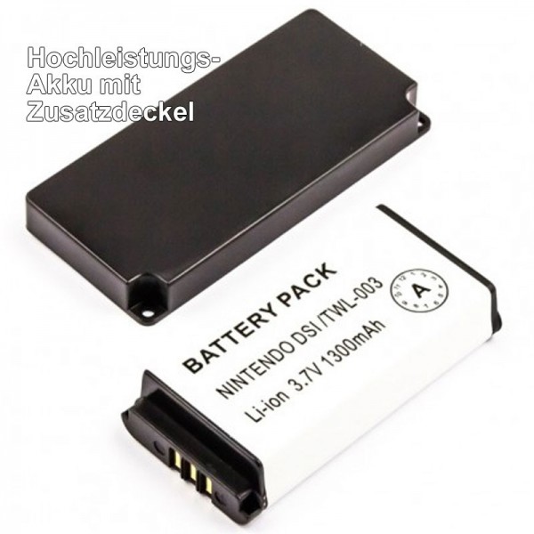 Batterie AccuCell pour Nintendo DSi, BOAMK01, TWL-003 avec cache supplémentaire