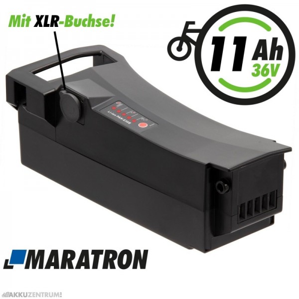 Batterie de vélo électrique Batterie de remplacement Maratron pour Impulse 2.0 - 37V / 10,4Ah - noir - avec prise XLR - tube de selle