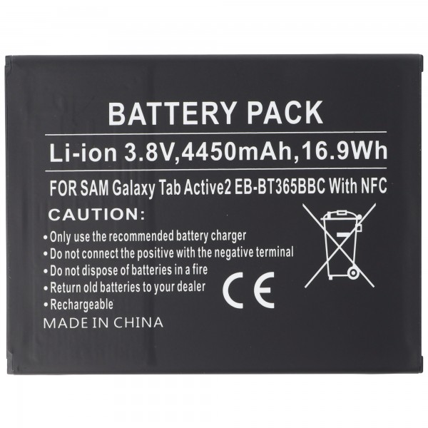 Batterie compatible pour Samsung Galaxy Tab Active Batterie SM-T365, EB-BT365BBU