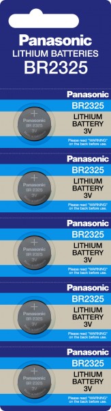 Batterie au lithium Panasonic, pile bouton, BR2325, électronique 3 V, alimentation au lithium, blister de vente au détail (paquet de 5)