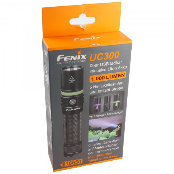 Fenix UC300, torche LED Cree XP-L HI V3, 1000 lumens, batterie incluse, avec fonction de chargement USB