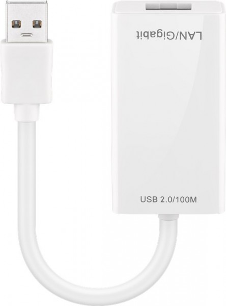 Convertisseur de réseau Goobay USB 2.0 Fast Ethernet - pour connecter un PC/MAC avec un port USB à un réseau Ethernet