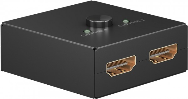 Goobay Manual HDMI™ switch box 2 to 1 (4K @ 30 Hz) - pour basculer entre 2x appareils HDMI™ connectés à 1x écran HDMI™