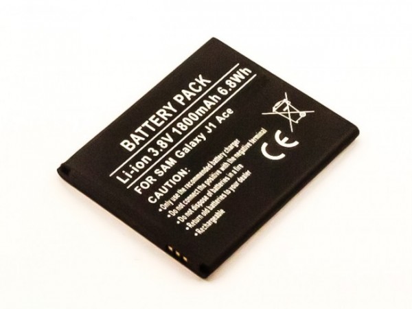 Batterie adaptéee pour Samsung Galaxy J1 Ace 4G, SM-J111, Li-ion, 3.8V, 1800mAh, 6.8Wh