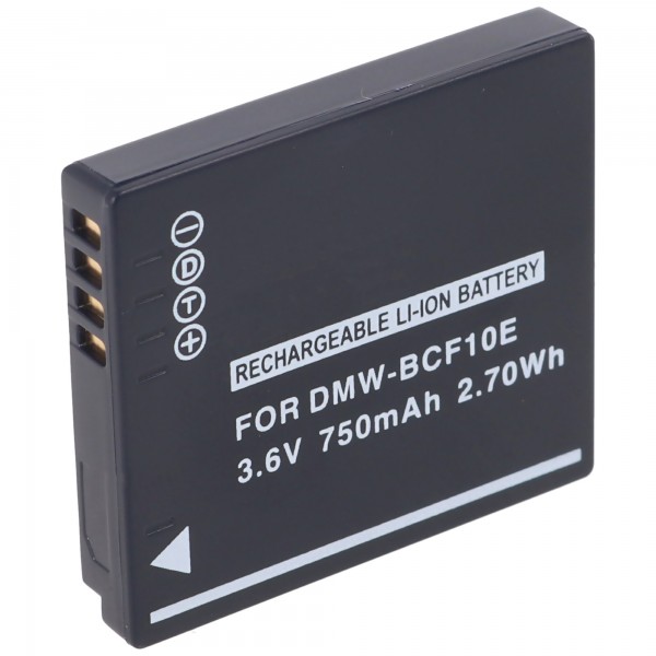Batterie pour Panasonic DMW-BCF10, DMW-BCF10E, BCF-10, CGA-S / 106C, batterie CGA-S106C Li-ion 800mAh