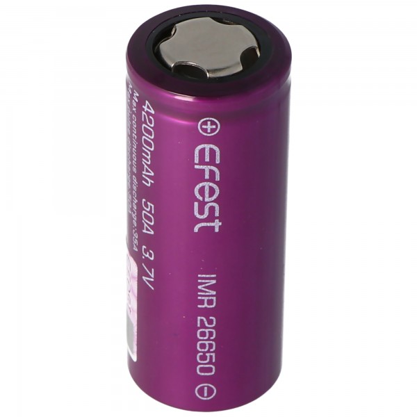 Efest Purple IMR26650 avec batterie Li-Ion (haut drain), 4200mAh, 3,7V