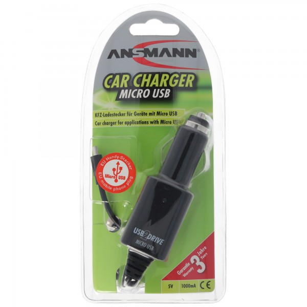 Chargeur de voiture Ansmann Carcharger Micro USB