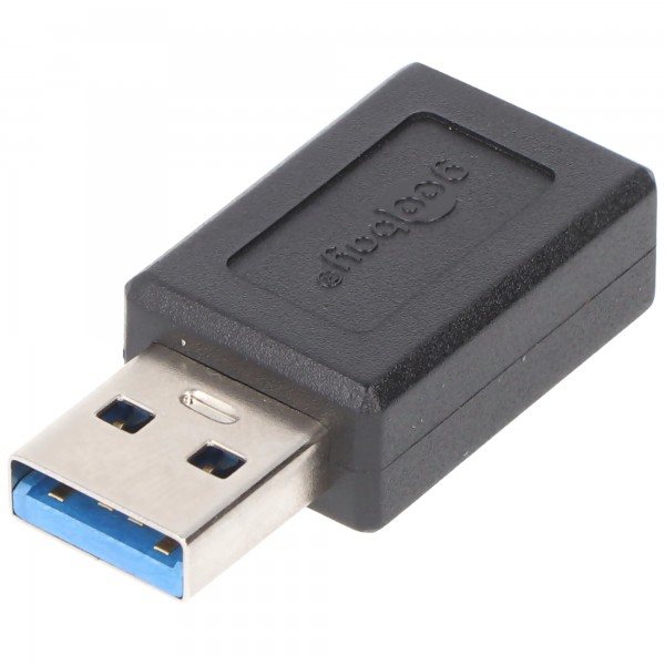 Adaptateur USB 3.0 SuperSpeed vers USB-C, prise USB-C noire > prise USB 3.0 (type A)