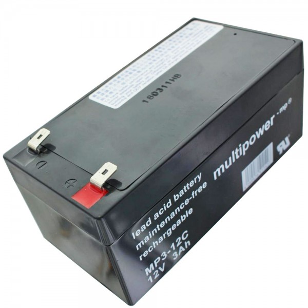 Batterie au plomb Multipower MP3-12C de 6,3 mm Faston, version à cycle profond