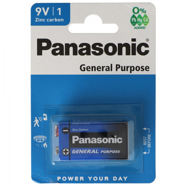 Panasonic Carte polyvalente 9V Block 6F22BE / 1BP 1er blister