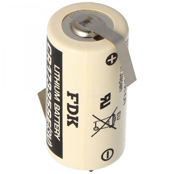 Batterie au lithium Sanyo CR17335 SE Taille 2 / 3A, avec cosse à souder en forme de Z
