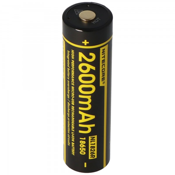 Batterie Nitecore Li-Ion de type 18650 - 2600mAh - NL1826R