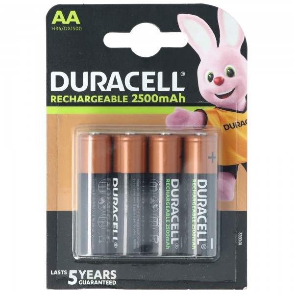 Batterie Duracell PreCharged Mignon Ni-MH 1.2V avec max. 2500mAh dans un blister de 4
