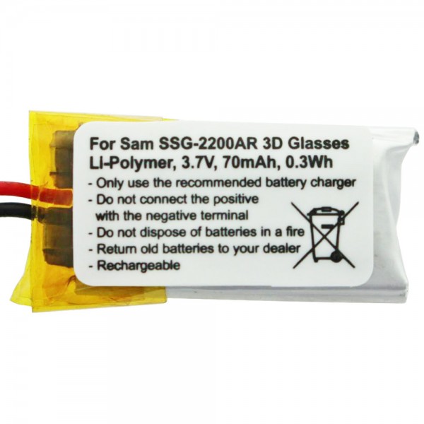 Batterie compatible pour Samsung BN81-04794A, SSG-2200AR 3D Lunettes SP381223AB