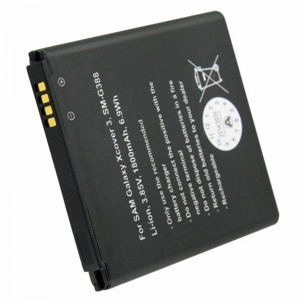 Batterie pour Samsung Galaxy Xcover 3, SM-G388, EB-BG388BBE, 1800 mAh à