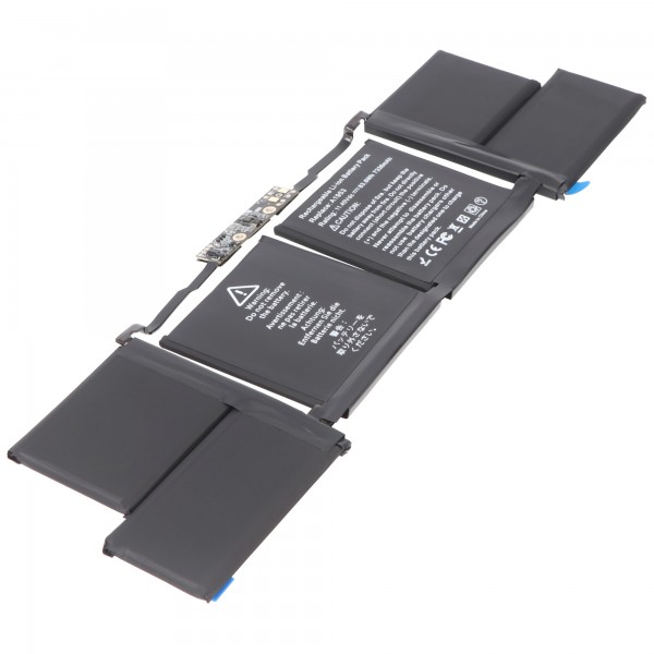 Batterie pour A1953 pour MacBook Pro 15 &quot;2018, A1990 EMC 3215, Li-Polymer, 11,4V, 7336mAh, 83,6Wh, intégrée, sans outil