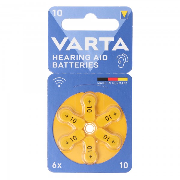Varta Batterie Zinc Air, 10, 1,4 V, blister de vente au détail (paquet de 6)
