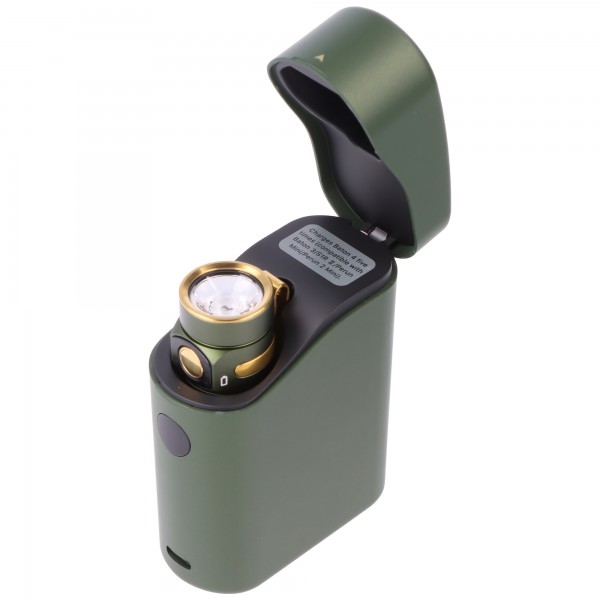 Olight Baton 4 Premium Edition vert, lampe de poche LED avec étui de chargement, ultra-compacte et puissante, 1300 lumens