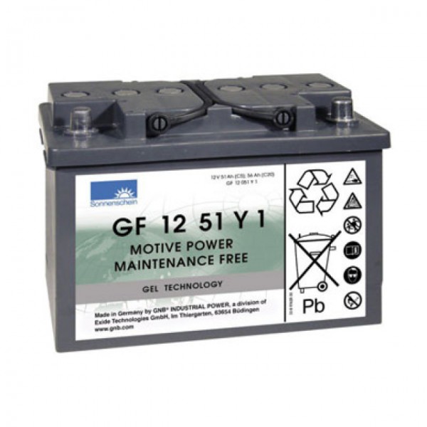 Batterie au plomb Exide Dryfit GF12051Y1 avec A-Pol 12V, 51000mAh