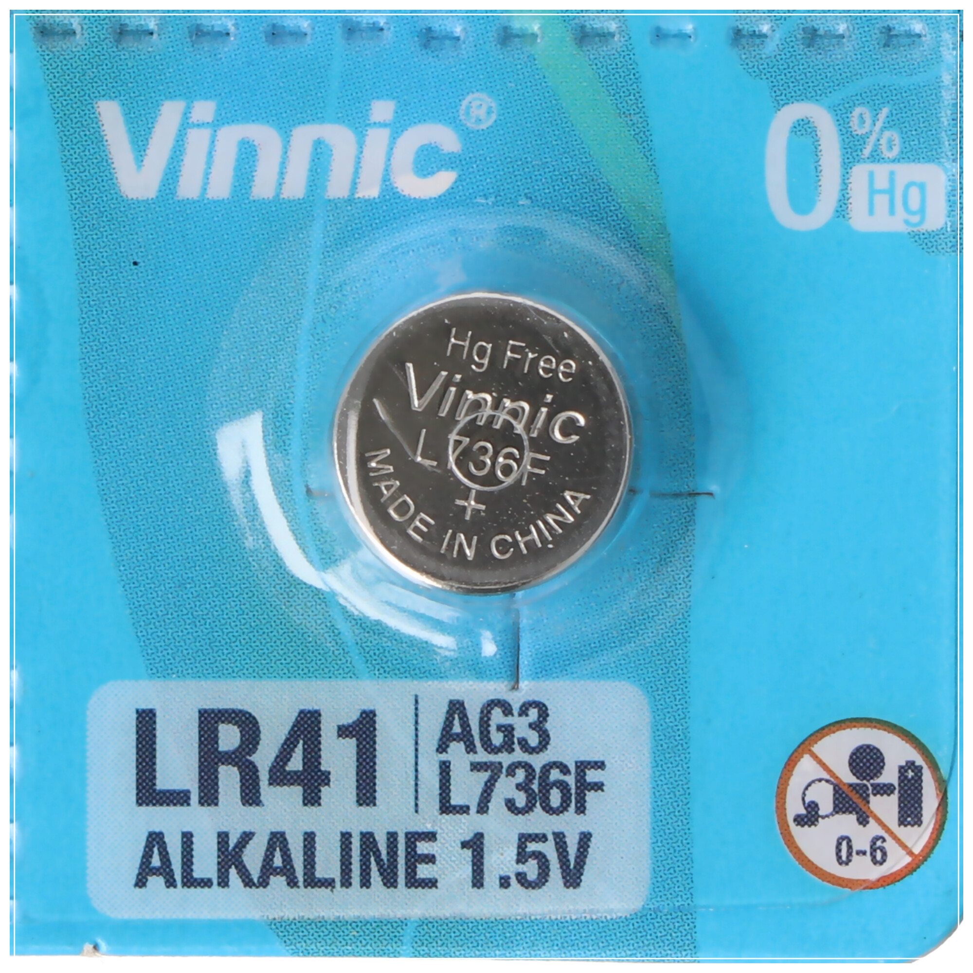 Vinnic L736F LR41 AG3 1.5V Piles Bouton - Blister de 10 (4898338000580)