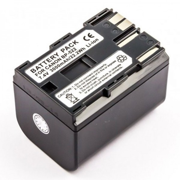 AccuCell batterie adaptée pour Canon BP-522 batterie noir