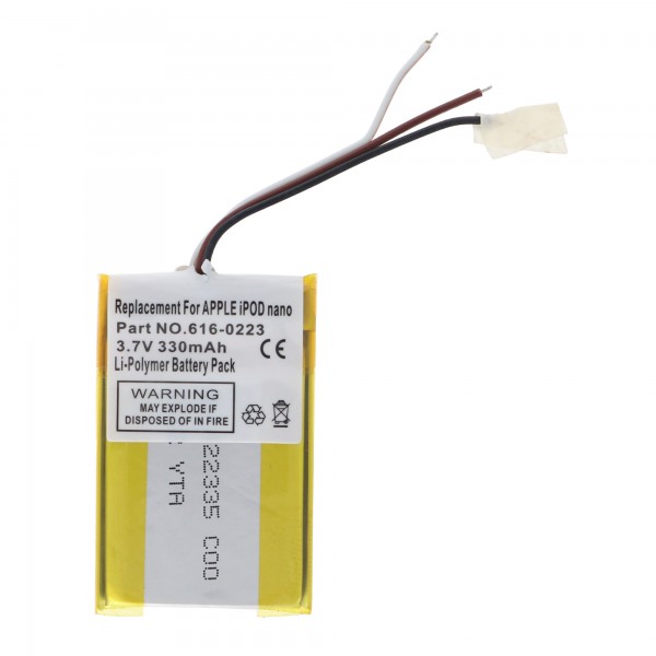 Batterie AccuCell pour Apple iPOD nano, 616-0223, 330mAh