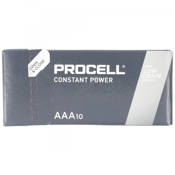Pile alcaline Duracell, Micro, AAA, LR03, 1,5 V Procell Constant, boîte de vente au détail (paquet de 10)