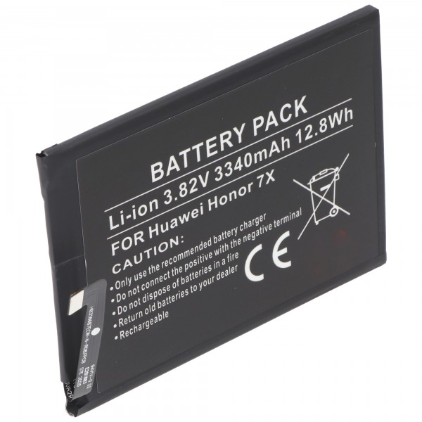 Batterie pour Huawei Honor 7X, Li-Polymer, 3.82V, 3340mAh, 12.8 Wh, intégré, sans outil